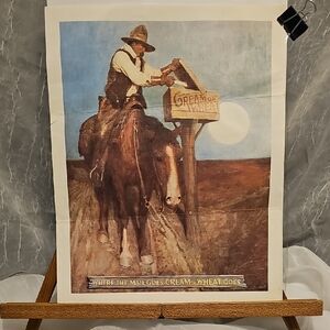 Vintage Western Art Print Cream Of Wheat Advertisement.